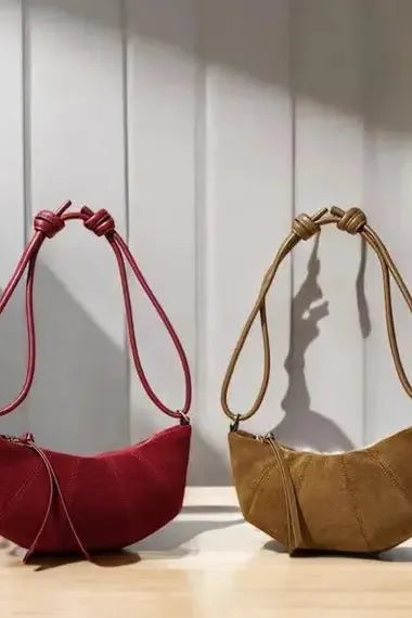 Italian suede shoulder bag “Luna”