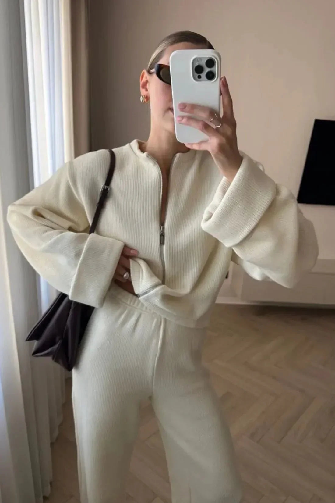 Knit Zip Set – Moderner Strick-Zweiteiler